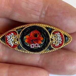 Colorful Vintage Italian Micro Mosaic Brooch